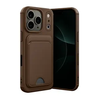 Apple iPhone 17 Pro Max Kelvin Kartvizitli Silikon - Kahverengi