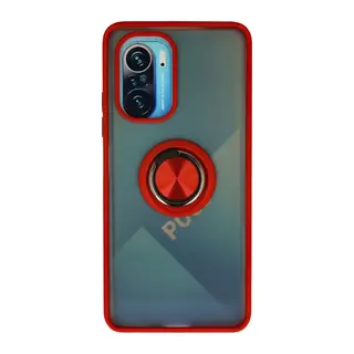 Xiaomi Redmi K40 Kılıf Montreal Yüzüklü Silikon Kapak - Kırmızı