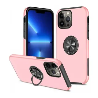 Apple iPhone 13 Pro Max Kılıf Elit Yüzüklü Kapak - Pembe