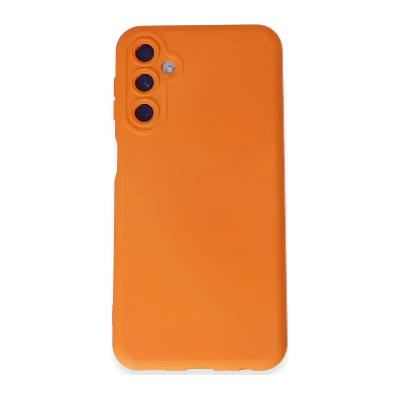 Samsung Galaxy M14 5G Kılıf Nano içi Kadife Silikon - Turuncu