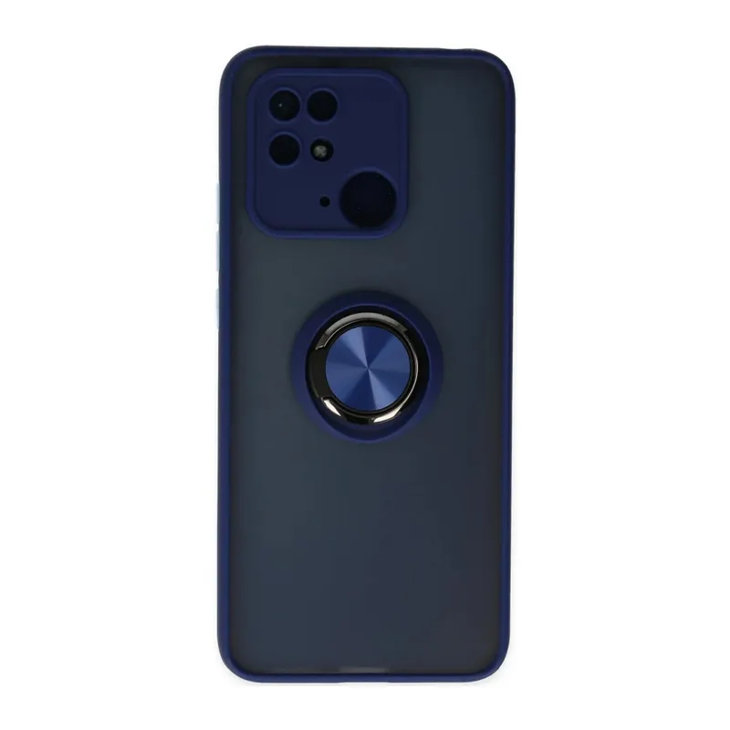 Xiaomi Redmi 10C Kılıf Montreal Yüzüklü Silikon Kapak - Lacivert