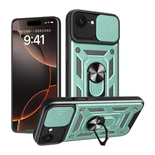 Apple iPhone 16E Kılıf Pars Lens Yüzüklü Silikon - Yeşil