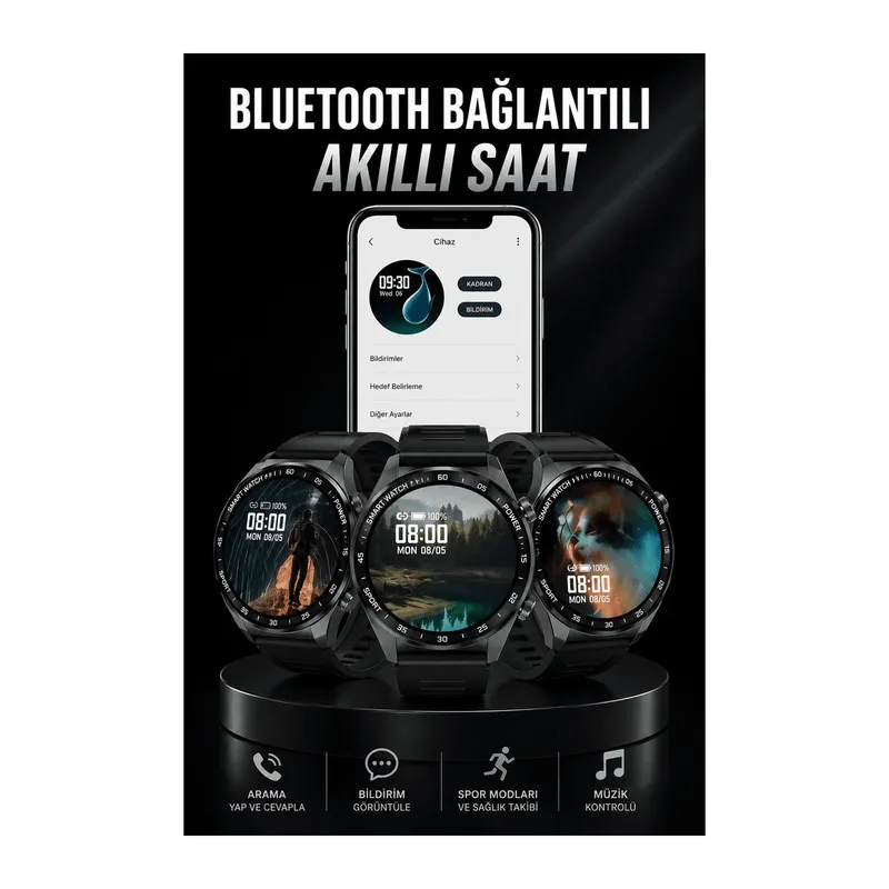 Akıllı Saat GPS VE NFC Özelliği Sesli Görüşme Dokunmstik Ekran