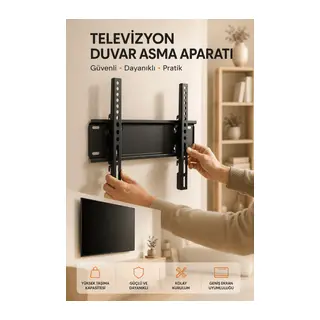 Yüksek Taşıma Kapasiteliniversal TV Duvar Askı Aparatı 32-42 İnç Güvenli Sabitleme Sistemi
