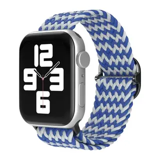 Apple Watch 42mm Star Kordon - Zigzag Beyaz-Mavi