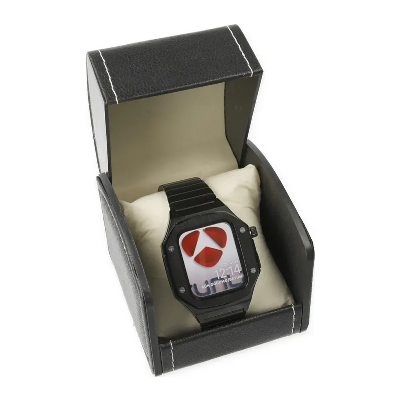 Apple Watch 45mm KR409 Metal Kordon - Siyah