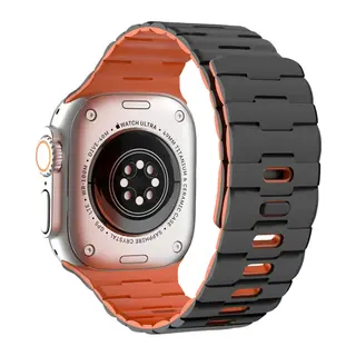 Apple Watch Ultra 49mm Wowen Kordon - Siyah-Turuncu