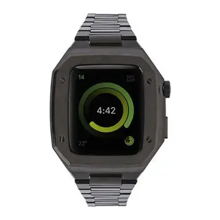 Apple Watch 44mm Metal Petek Kasalı Kordon - Siyah