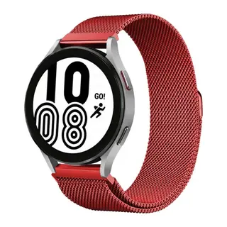 Samsung Galaxy Watch 4 Metal Mıknatıslı Kordon - Kırmızı