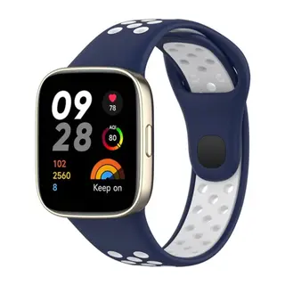 Xiaomi Redmi Watch 3 Spor Delikli Kordon - Lacivert-Beyaz