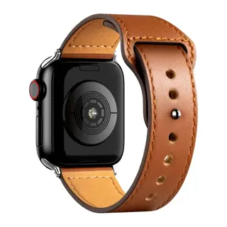 Apple Watch 42mm KR415 Luaz Deri Kordon - Kahverengi