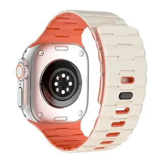 Apple Watch Ultra 49mm Wowen Kordon - Beyaz-Turuncu