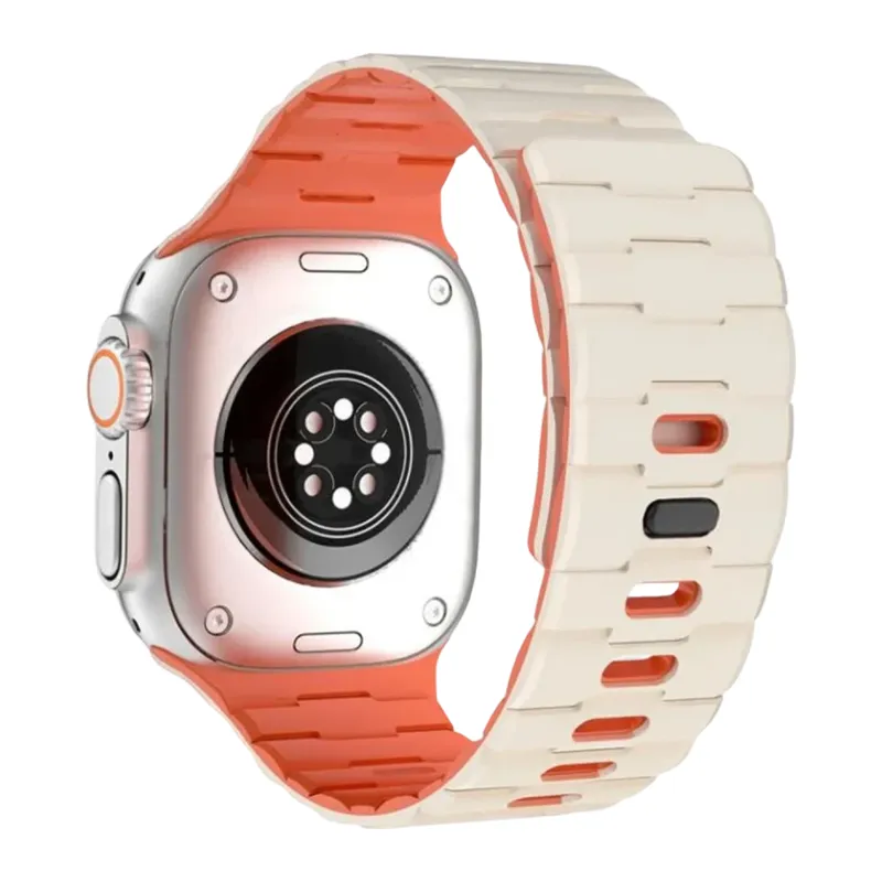 Apple Watch Ultra 49mm Wowen Kordon - Beyaz-Turuncu