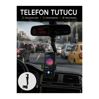 Dikiz Aynası Telefon Tutucu Katlanabilir Ayarlanabilir Araç İçi Telefon Standı