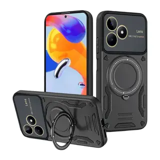 Realme C53 Kılıf Joy Lens Standlı Kapak - Siyah