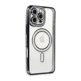 Apple iPhone 16 Pro Max Kılıf Joke Simli Magneticsafe Kılıf - Gri