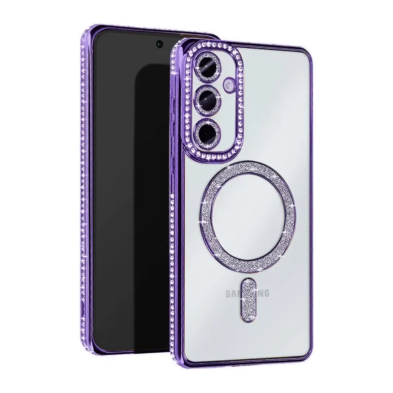 Samsung Galaxy A26 Joke Simli Magneticsafe Kılıf - Derin Mor