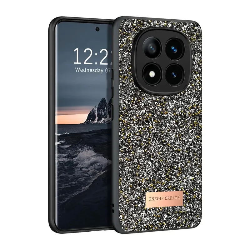 Onegif Xiaomi Redmi Note 14 Pro 4G Bright Simli Kapak - Gümüş