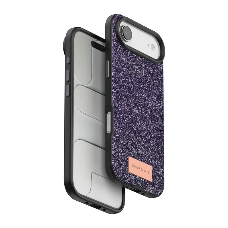 Onegif Apple iPhone 17 Air Bright Simli Kapak - Derin Mor