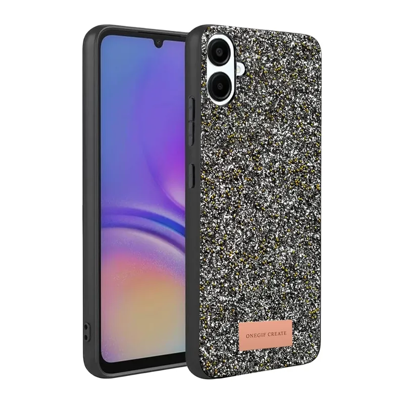Onegif Samsung Galaxy A07 4G Bright Simli Kapak - Gold