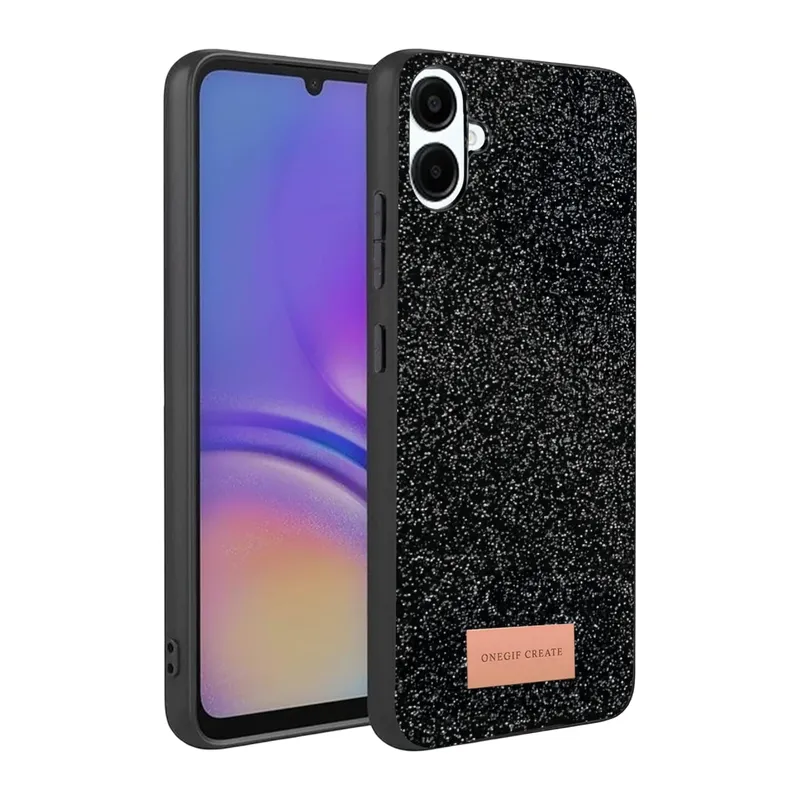 Onegif Samsung Galaxy A07 4G Bright Simli Kapak - Siyah