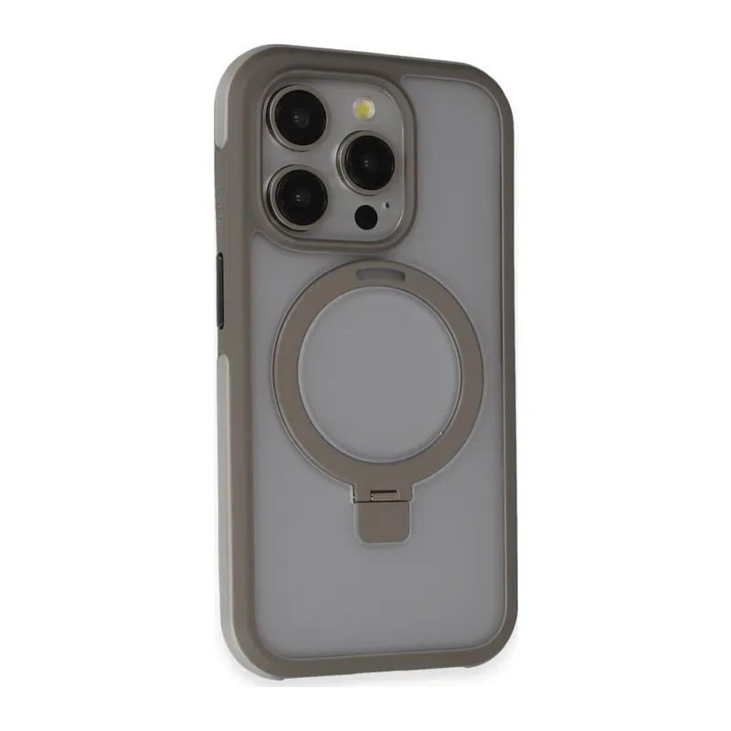 Joko Apple iPhone 15 Pro Zorda Airbag Magsafe Standlı Kapak - Titan Gri