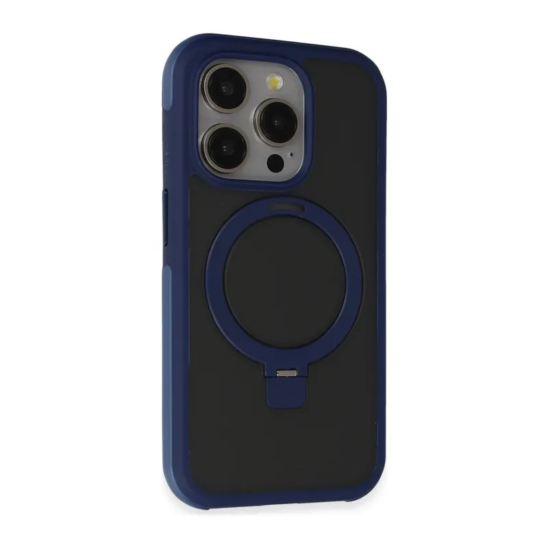 Joko Apple iPhone 15 Pro Max Zorda Airbag Magsafe Standlı Kapak - Lacivert