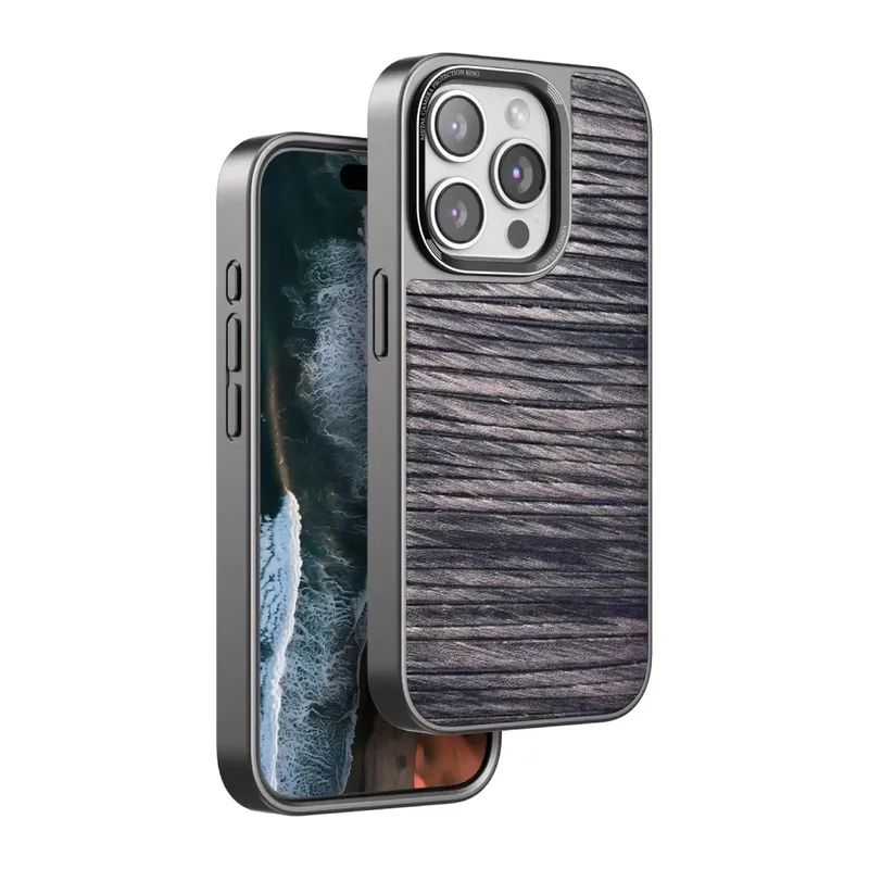 Venco Apple iPhone 15 Pro Wave Kapak - Kahverengi
