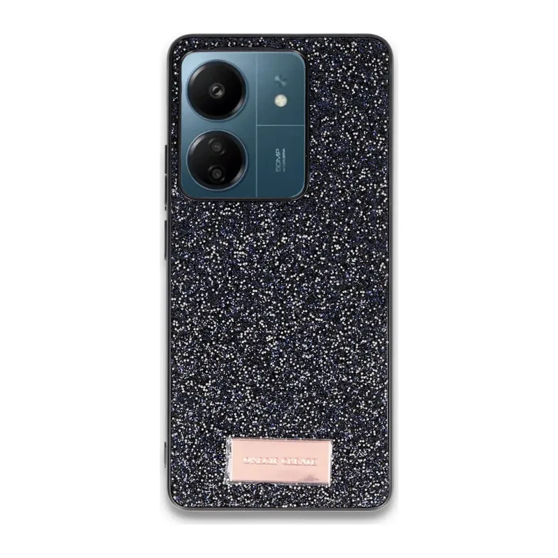 Onegif Xiaomi Redmi 13C Bright Simli Kapak - Siyah