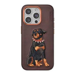 Venco Apple iPhone 15 Pro Perma Desenli Kapak - Koyu Kahve
