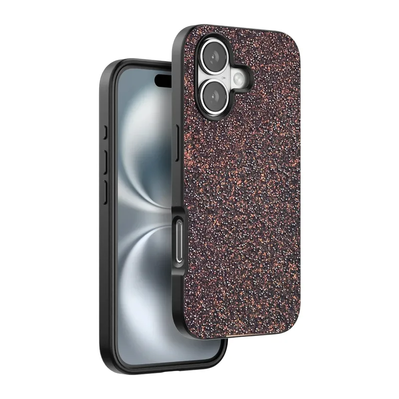 Onegif Apple iPhone 16 Plus Bright Simli Kapak - Derin Mor