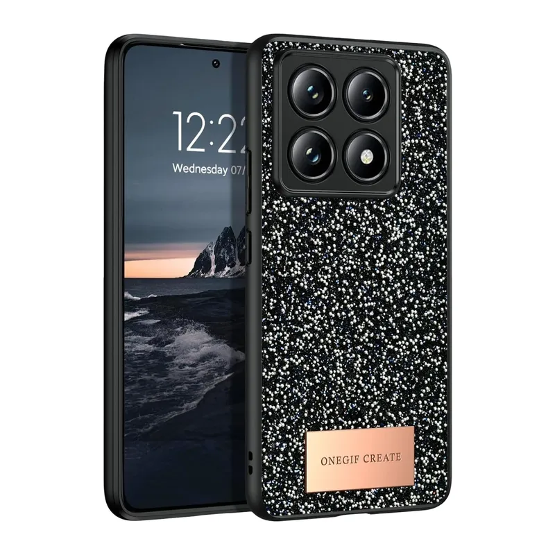 Onegif Xiaomi Mi 14T Pro Bright Simli Kapak - Siyah