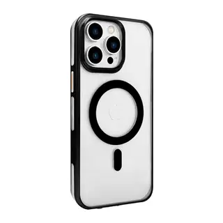 Joko Apple iPhone 15 Pro Gleam PC Sert Magsafe Kılıf - Şeffaf-Siyah