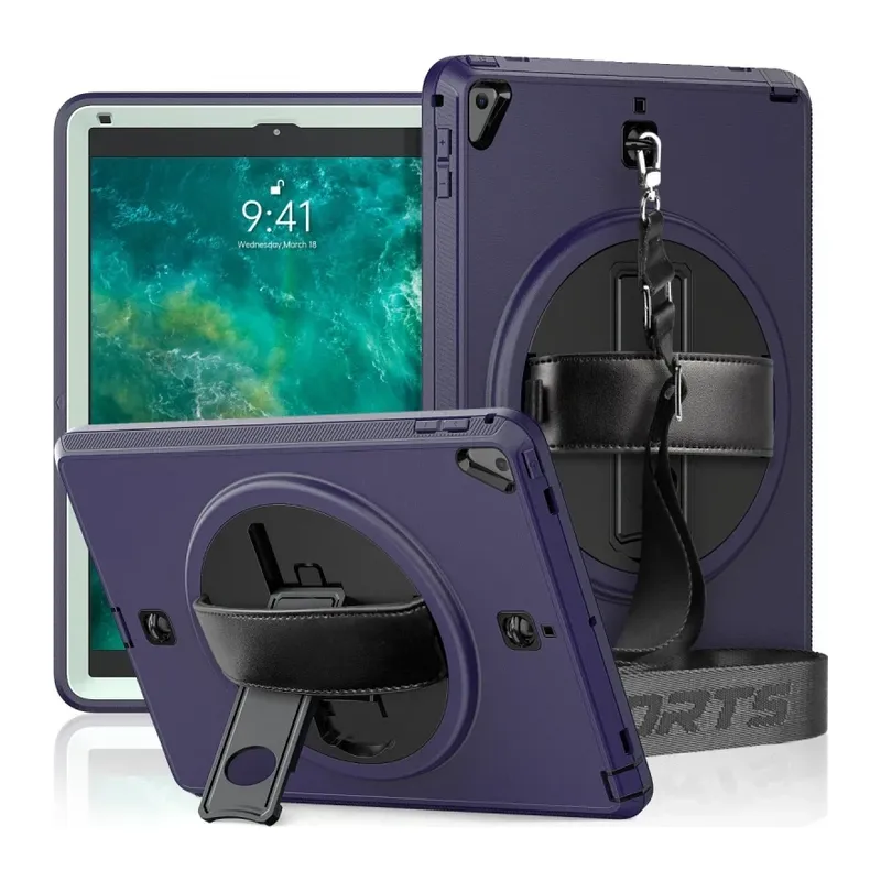 Apple iPad 5 Air 9.7 Kılıf Strap-C Otterbox Tablet Kapak - Lacivert
