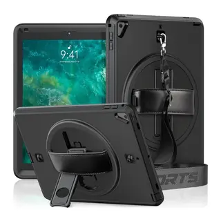 Apple iPad 5 Air 9.7 Kılıf Strap-C Otterbox Tablet Kapak - Siyah