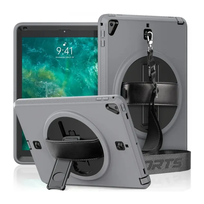 Apple iPad 5 Air 9.7 Kılıf Strap-C Otterbox Tablet Kapak - Gri