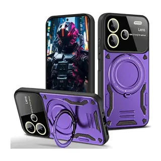 Xiaomi Redmi Note 13 Pro Plus Joy Lens Standlı Kapak - Mor