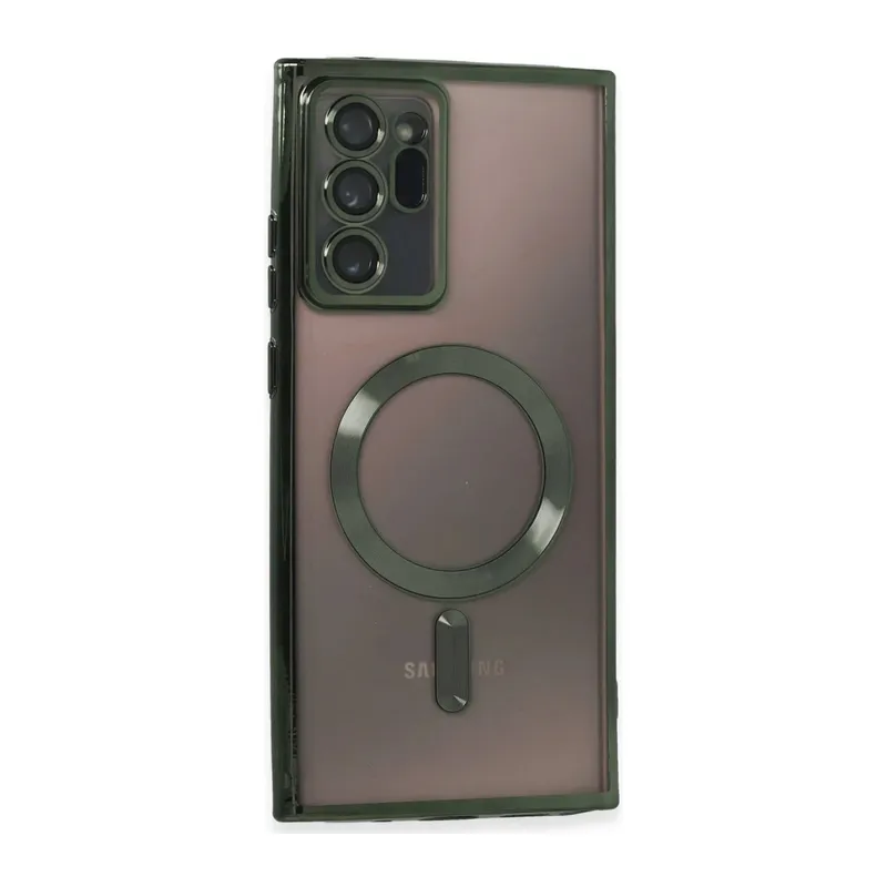 Samsung Galaxy Note 20 Ultra Kılıf Kross Magneticsafe Kapak - Koyu Yeşil