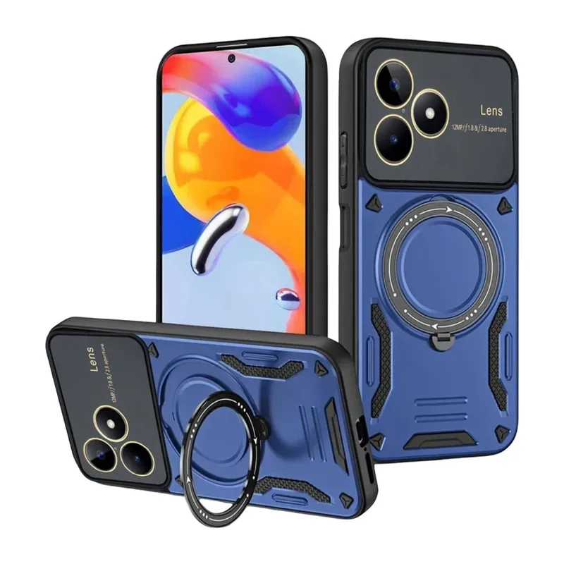 Realme C53 Kılıf Joy Lens Standlı Kapak - Lacivert