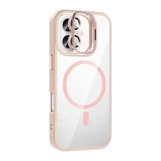 Joko Apple iPhone 16 Plus Remim Lensli Magsafe Standlı Kapak - Pembe