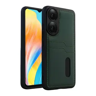 Oppo A38 Sara Kartvizitli Deri Kılıf - Yeşil