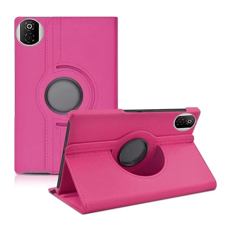 Huawei Honor Pad X7 360 Tablet Deri Kılıf - Pembe