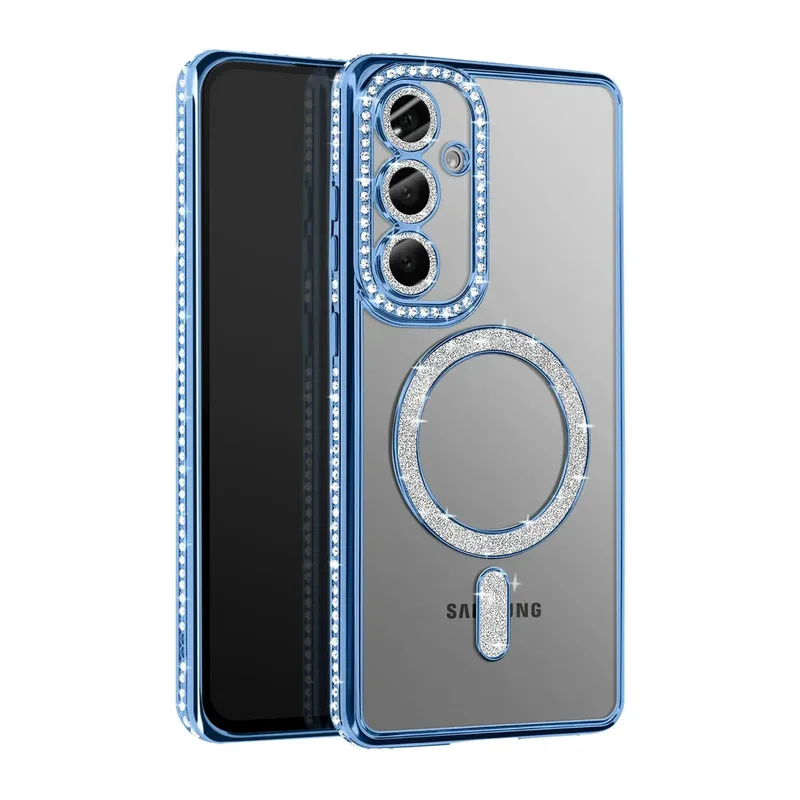 Samsung Galaxy A37 5G Joke Simli Magneticsafe Kılıf - Mavi