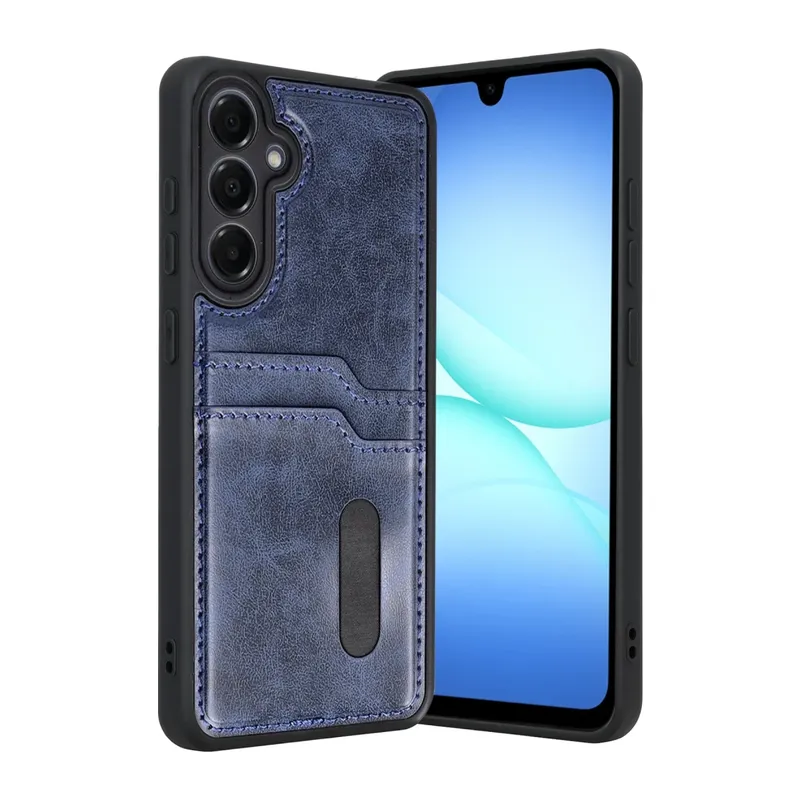 Samsung Galaxy A17 5G Sara Kartvizitli Deri Kılıf - Lacivert
