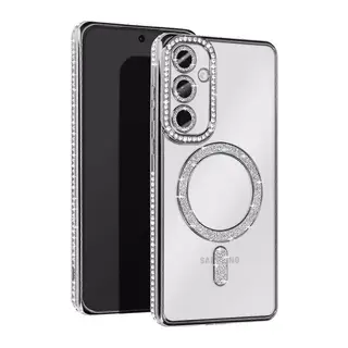Samsung Galaxy A56 Joke Simli Magneticsafe Kılıf - Gümüş
