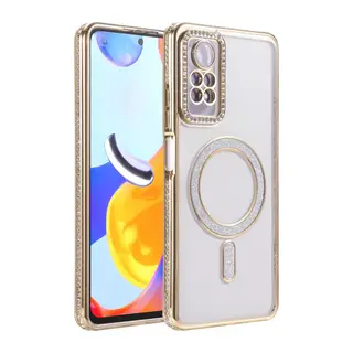 Xiaomi Redmi Note 12 Pro 4G Joke Simli Magneticsafe Kılıf - Gold