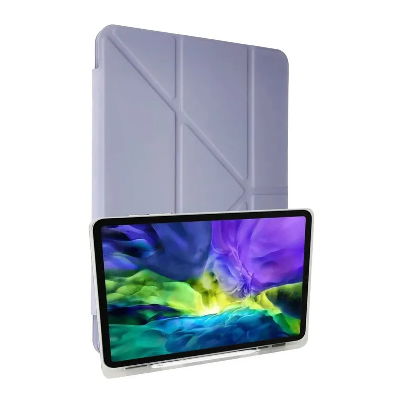 Apple iPad 10.2 (8.nesil) Kılıf Kalemlikli Mars Tablet Kılıfı - Lila