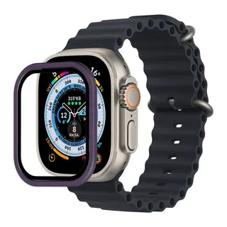 Apple Watch Ultra 49mm Alüminyum Kasa Cam Ekran Koruyucu - Mor