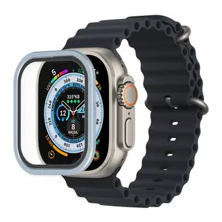 Apple Watch Ultra 49mm Alüminyum Kasa Cam Ekran Koruyucu - Mavi