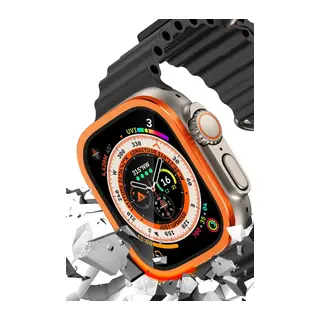Apple Watch Ultra 49mm Alüminyum Kasa Cam Ekran Koruyucu - Turuncu